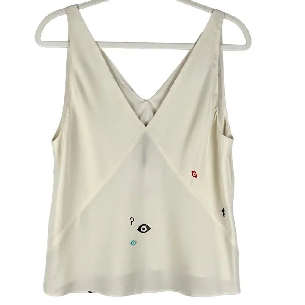 Veda 100% Silk V-neck Sleeveless Tank Medium
